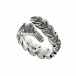 Anello Foglia Alloro Argento Invecchiato