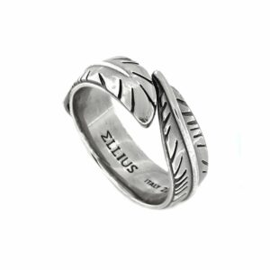 Anello Piuma Aquila Argento Aperto