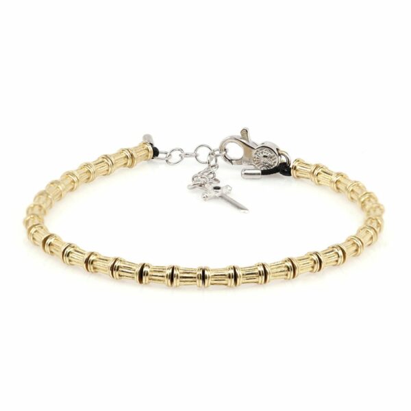 Male Column Carabiner Bracelet in Golden