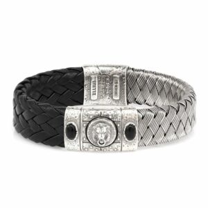Bracciale Porta Romana Pelle Argento