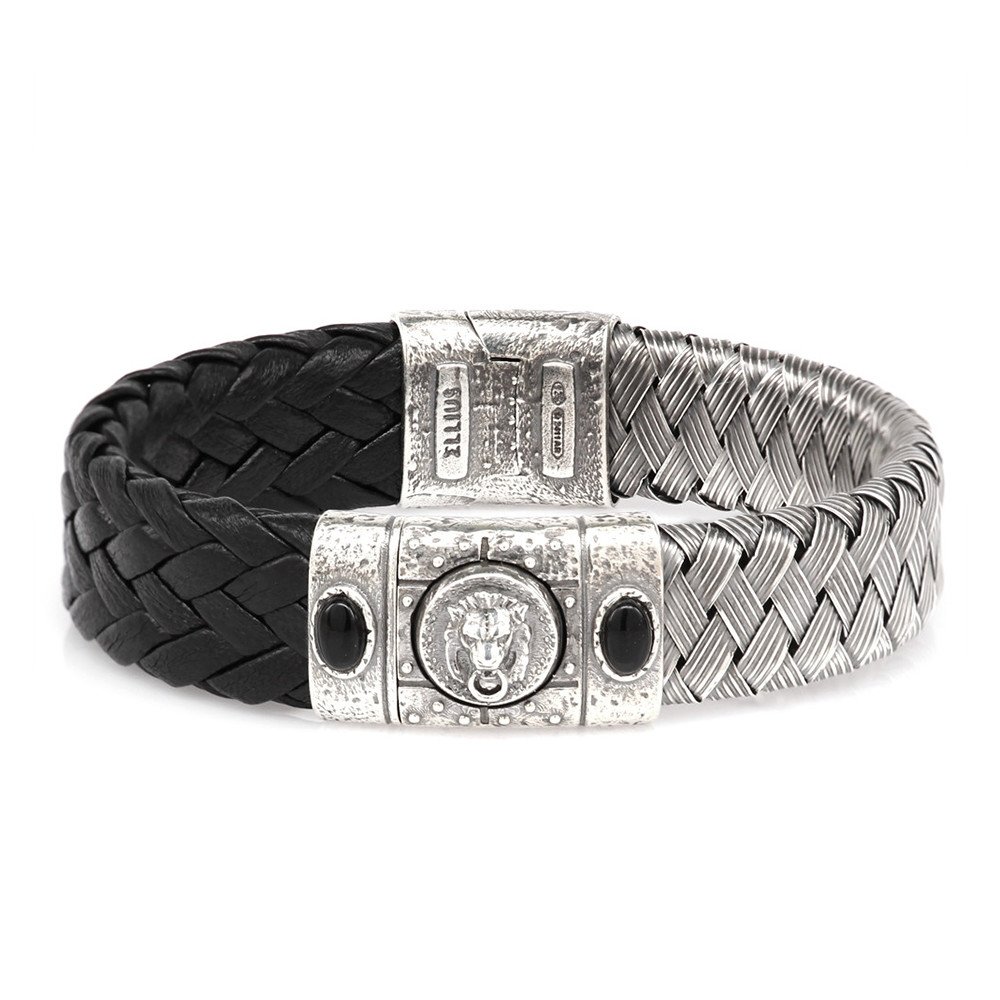 Bracciale Porta Romana Pelle Argento