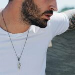 Indossato Collana Piuma Aquila