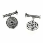 Cufflinks Ancient Rome with Black Stones Back