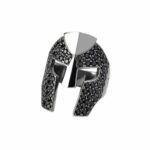 Helmet Gladiator Ring with Zirconia Black