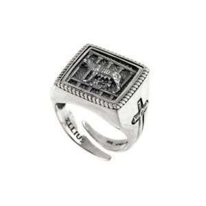 Anello Lupa Quadrato