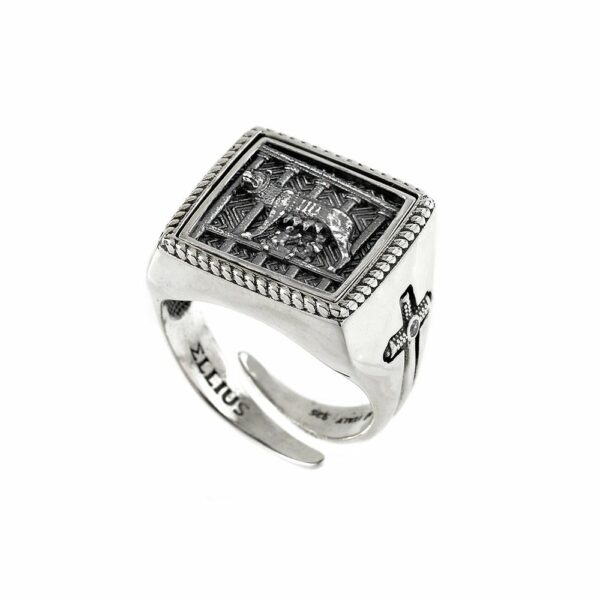 Anello Lupa Quadrato