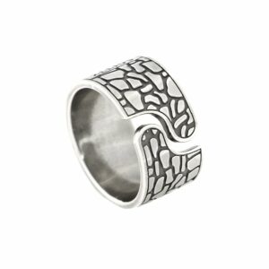 Anello Opus Argento Uomo Retro Aperto