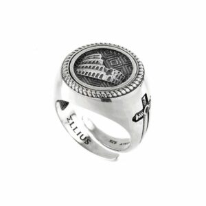 Anello Pastiglia Colosseo Argento Uomo Donna