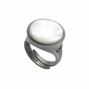 Anello Gemma Circolare Rodio Nero