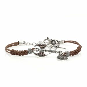 Bracciale Cordino Marrone Ascia