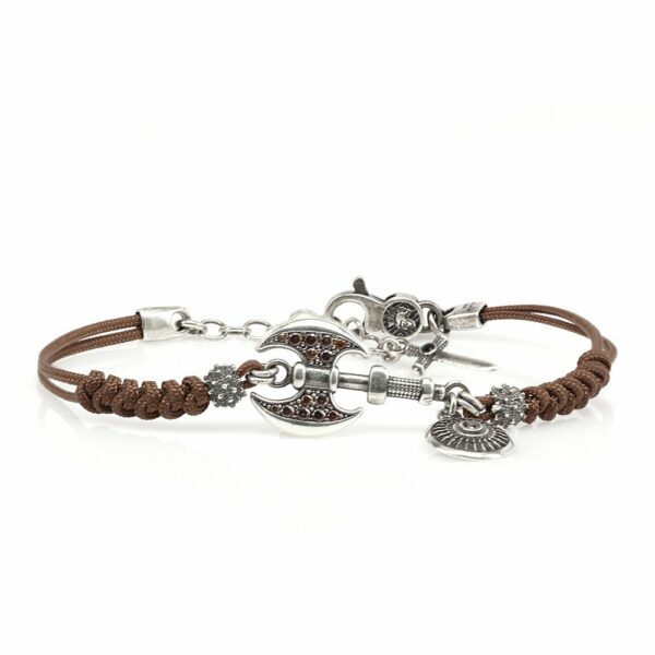 Bracciale Cordino Marrone Ascia