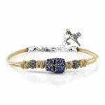 Bracciale Elmo Giostratore Pietre Blu
