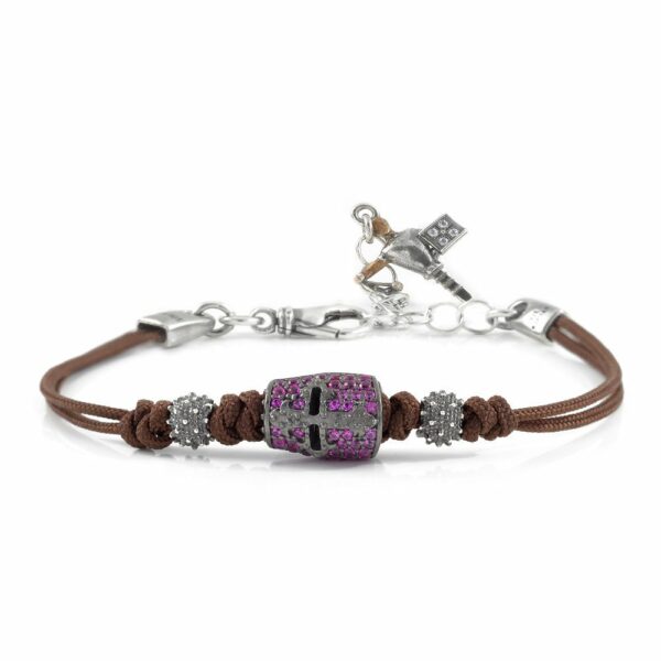 Bracelet Knight Helmet Stones Ruby