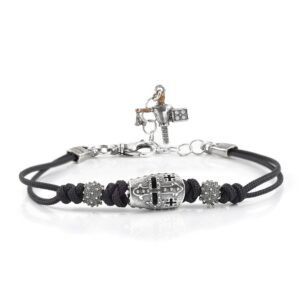 Bracciale Elmo Giostratore Cordino Nero