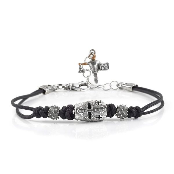 Bracciale Elmo Giostratore Cordino Nero