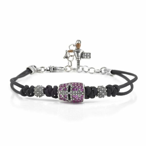 Bracelet Knight Helmet Stones Ruby