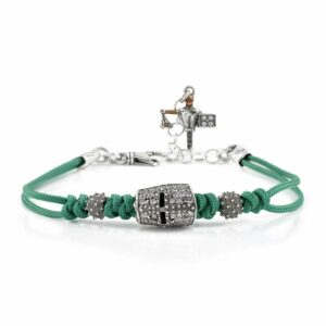 Bracciale Elmo Giostratore Pietre Bianche