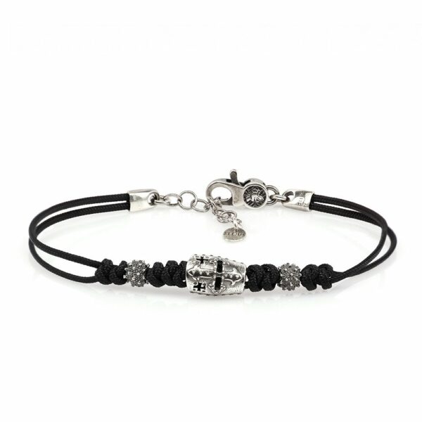 Bracciale Elmo Giostratore Cordino Nero