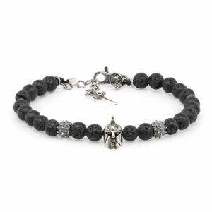 Bracciale Elmo Gladiatore Argento Pietra Lavica Piccolo