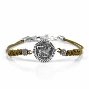 Bracciale Uomo Chimera Argento Cordino Verde