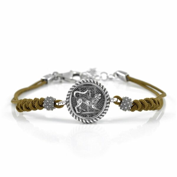 Bracciale Uomo Chimera Argento Cordino Verde