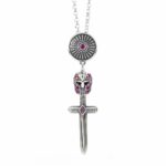 Female Gladiator Armor Necklace Ruby Stones