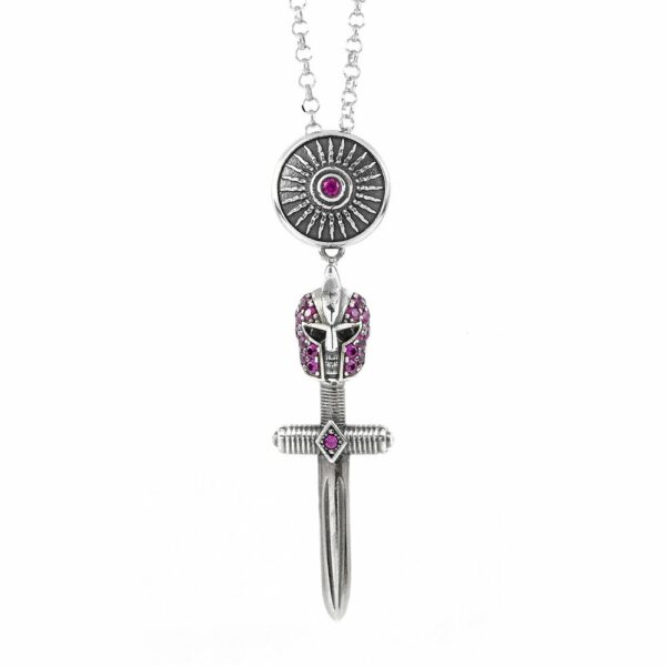 Female Gladiator Armor Necklace Ruby Stones