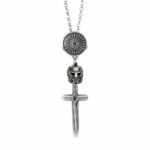 Female Gladiator Armor Necklace Brown Stones