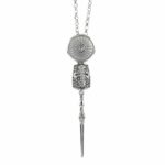 Golden Lance Necklace Stones White