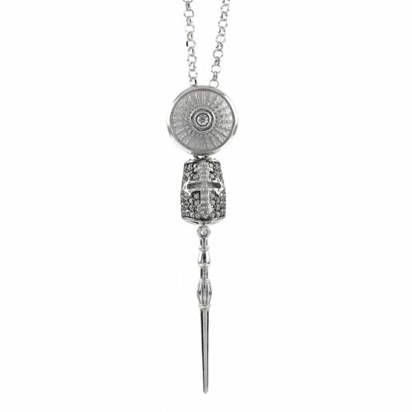 Collana Cavaliere Donna Elmo Pietre Bianche