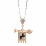 Clarion of the Musicians Necklace Rose White Stones