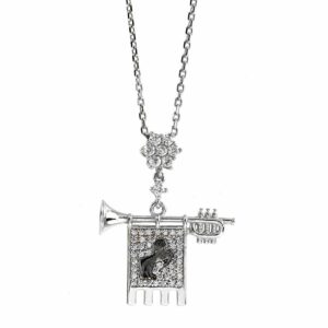 Collana Chiarina Rodio Pietre Bianche