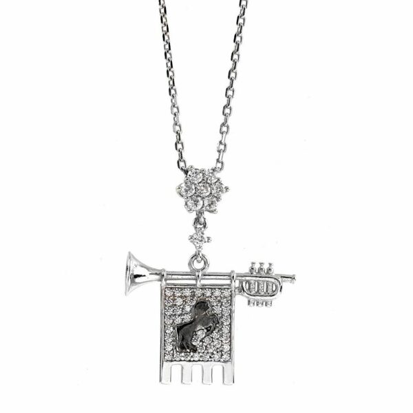 Collana Chiarina Rodio Pietre Bianche