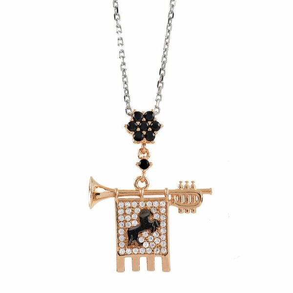 Collana Chiarina Rose Pietre Bianche Nere