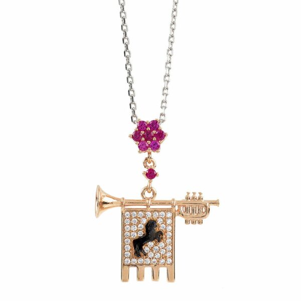 Collana Chiarina Rose Pietre Bianche Ruby