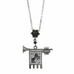 Clarion of the Musicians Necklace Black Rhodium Black Stones