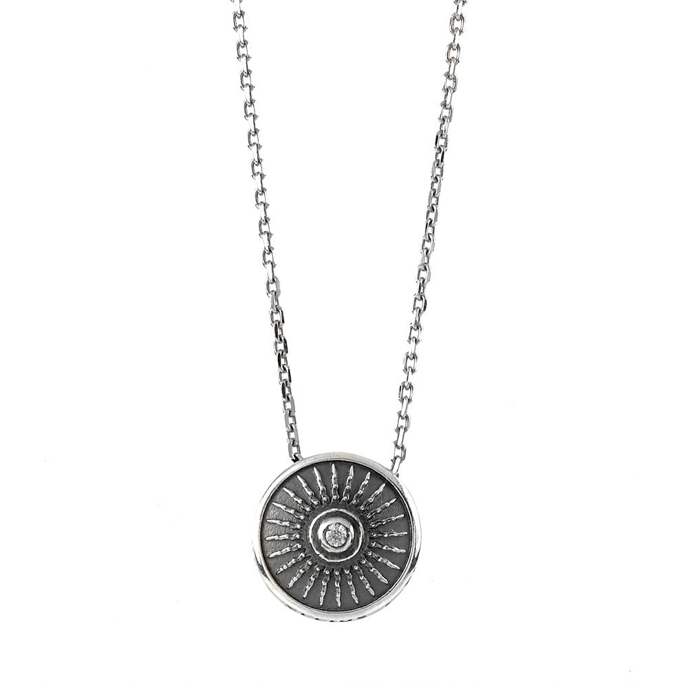 Collana Donna Scudo Argento Invecchiato