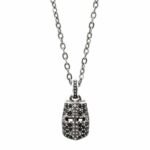 Helmet Knight Necklace Stones Black
