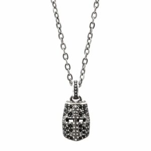 Collana Elmo Giostratore Pietre Black
