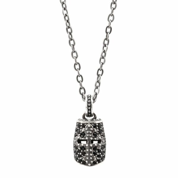 Collana Elmo Giostratore Pietre Black