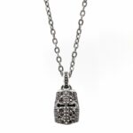 Helmet Knight Necklace Stones Brown
