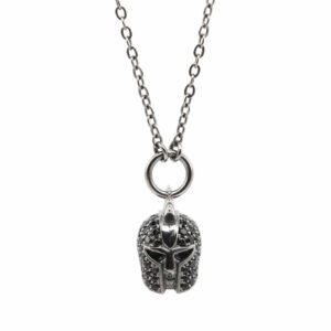Collana Elmo Gladiatore Pietre Nere