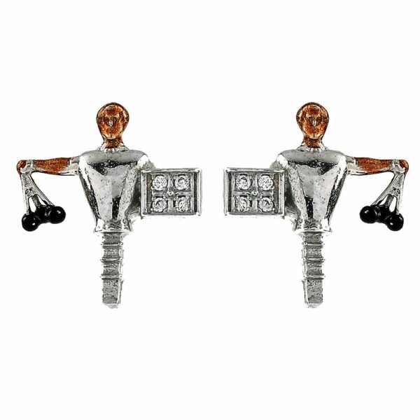 Moor of the Joust Earrings in Aged Silver