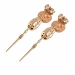 Golden Lance Symmetrical Earrings in Silver Rose Back