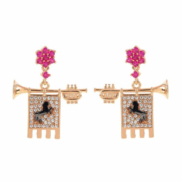 Orecchini Chiarine Musici Simmetrici Pietre Ruby