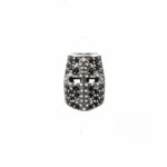 Knight Helmet Earring Stones Black