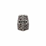 Knight Helmet Earring Stones Brown