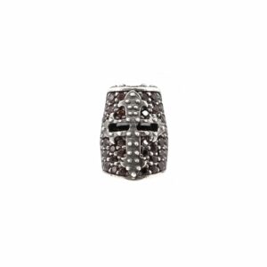 Knight Helmet Earring Stones Brown