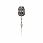 Knight Earring Stones Black