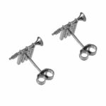 Clarions of Musicians Lobe Earrings in Black Rhodium Back